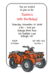 ATV 1 Birthday Party Invitation