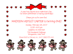 Bears, Hearts, Valentine Birthday Party Invitation