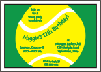 Big Tennis Ball Birthday Invitations