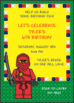 Brick Blocks (Lego Style) Ninjago Birthday Invitation
