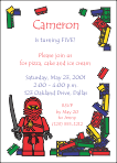 Brick Blocks (Lego Style) Ninjago Birthday Invitation