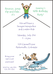 Bungee Trampoline Waterslide Boy Party Invitation