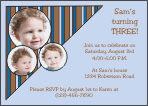 Boy Circle Photo Invitations