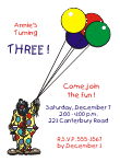 Clown 2 Birthday Party Invitation