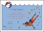 Diver Boy with (Brown Skin) Birthday Party Invitation