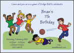 Dodge Ball All Boys Birthday Invitation