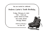Ice Skates Boy 1 Birthday Party Invitation