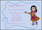 Ice Skating Hula Girl Birthday Party Invitation