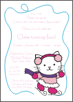 Ice Skating Kitten Invitations