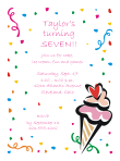 Ice Cream Birthday Party Invitation