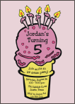 Ice Cream Cone, Girl Invitations