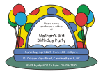 Bounce House / Inflatable 3 Birthday Invitation