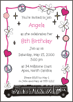 Limo Peace, Love and Daisies 1 Birthday Invitation
