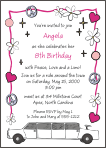 Limo, Peace, Love and Daisies 2 Birthday Invitation