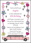 Limo, Peace, Love and Flowers 2 Birthday Invitation