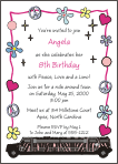 Limo, Peace, Love and Flowers 5 Birthday Invitation