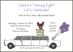 White Limo with Girl 1 Brown Skin Birthday Invitation