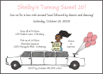 White Limo with Girl 2 Brown Skin Birthday Invitation