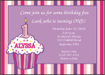 Little Cupcake 1st Birthday Party Invitation