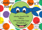 Ninja Turtle Blue Birthday Invitation