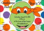 Ninja Turtle Orange Birthday Invitation
