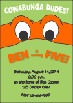 Ninja Turtle Orange Birthday Invitation
