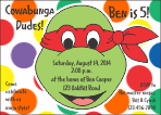 Ninja Turtle Red Birthday Invitation