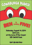 Ninja Turtle Red Birthday Invitation