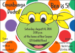 Ninja Turtle Yellow Birthday Invitation