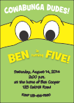Ninja Turtle Yellow Birthday Invitation
