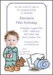 Pajama Party Boy Photo Invitations