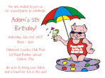 Pool Pig Pickin' Birthday Party Invitation
