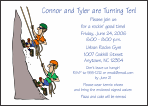 Rock Climbing 2 Guys Birthday Party Invitation