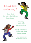 Rock Climbing Double Boy (Brown Skin) Birthday Party Invitations