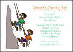 Rock Climbing Double Boy 2(Brown Skin) Birthday Invitations