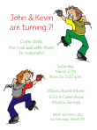 Rock Climbing Double Boy Birthday Party Invitations