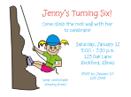 Rock Climbing Girl Birthday Party Invitation