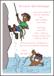 Rockclimbing and Swimming Boy (Brown Skin) Invitations