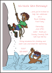 Rock Climbing Swimming Party Invitation