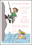 Rockclimbing and Swimming Boy Invitations