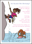 Rockclimbing and Swimming Girl Invitations