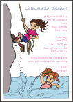 Rockclimbing and Swimming Girl Invitations