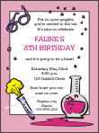 Pink Science Birthday Invitation