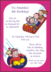 Sledding, Girl Birthday Party Invitation
