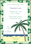 Hibiscus Green Border with Palm Tree Invitation