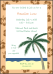 Hibiscus Orange Border with Palm Tree Invitation
