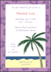 Hibiscus Purple Border with Palm Tree Invitation