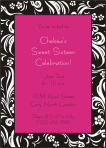 Dark Pink Botanical Burst 1 Sweet 16 Invitation