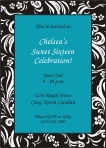 Teal Botanical Burst 1 Sweet 16 Invitation