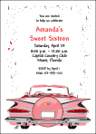 Pink Convertible Sweet Sixteen Invitation